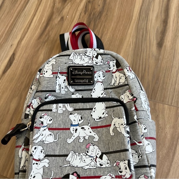 Disney Parks Loungefly Backpack 101 Dalmatians Gray Stripe - Picture 5 of 14